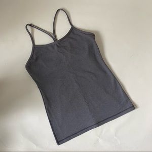 Lululemon Power Y Tank Mini Grey Stripe Size 6